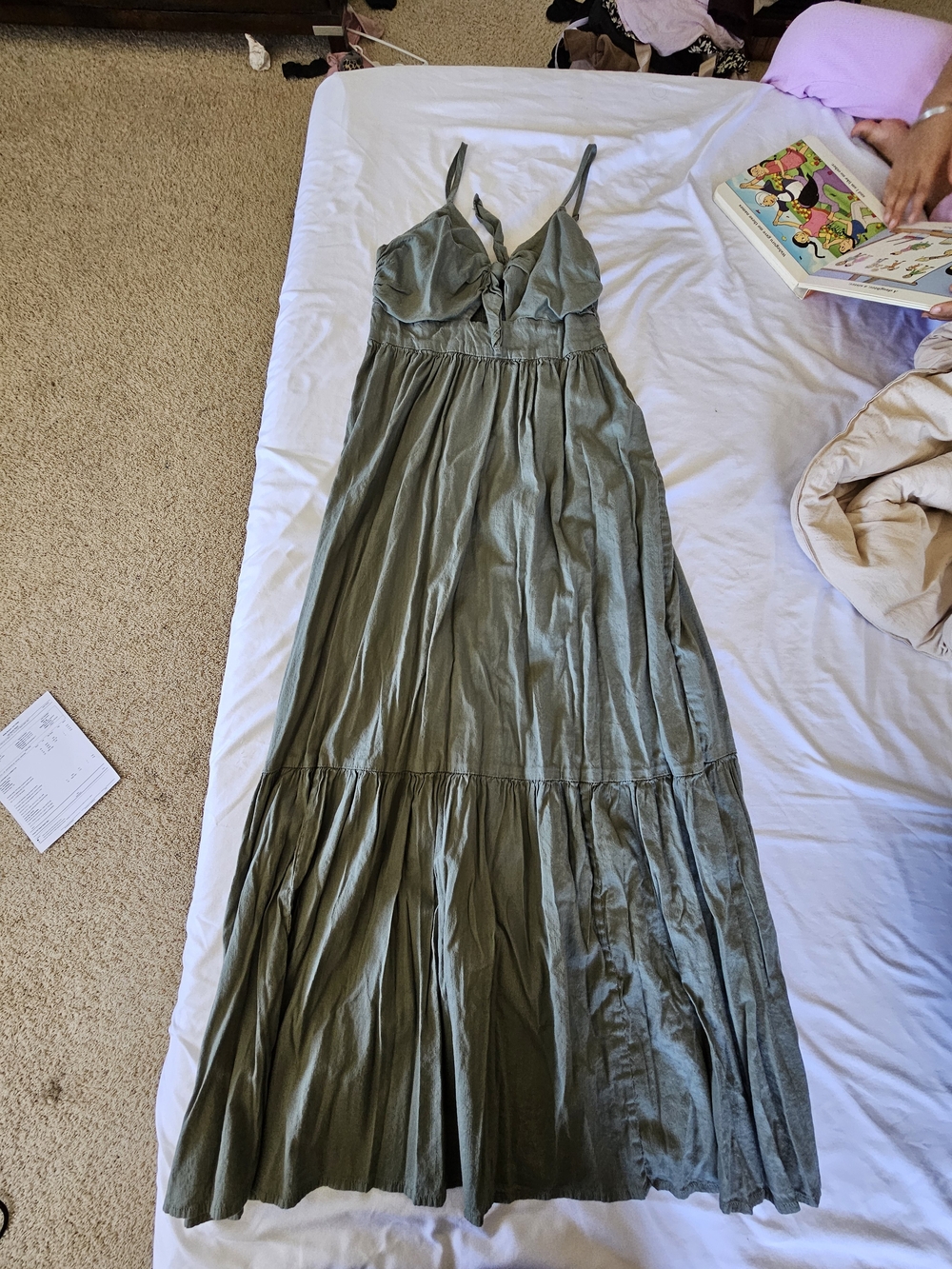 GAP Sage Green Smocked Spaghetti Strap Top - Picture 2 of 3